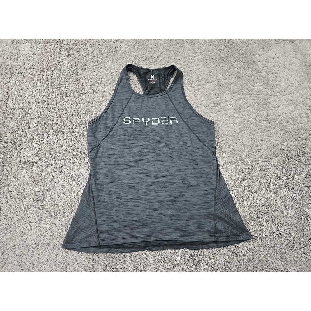 Spyder Active Tank Top Womens L Heathered Gray Racerback Athletic